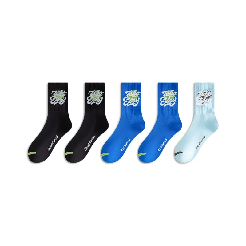 Taste The Color Mid Calf Socks Unisex 5 Pack-4