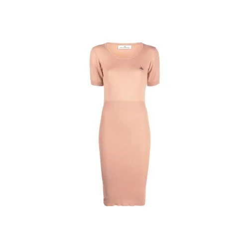 Vivienne Westwood Orb Embroidered Knit Midi Dress