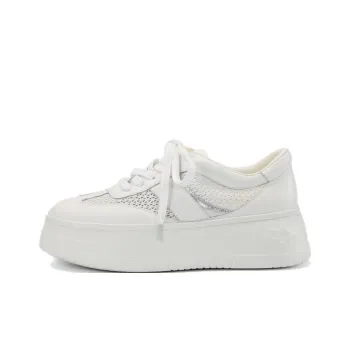 DIBO MANNER Lipstick Seals Collection Low Top Skateboard Shoes Women's White