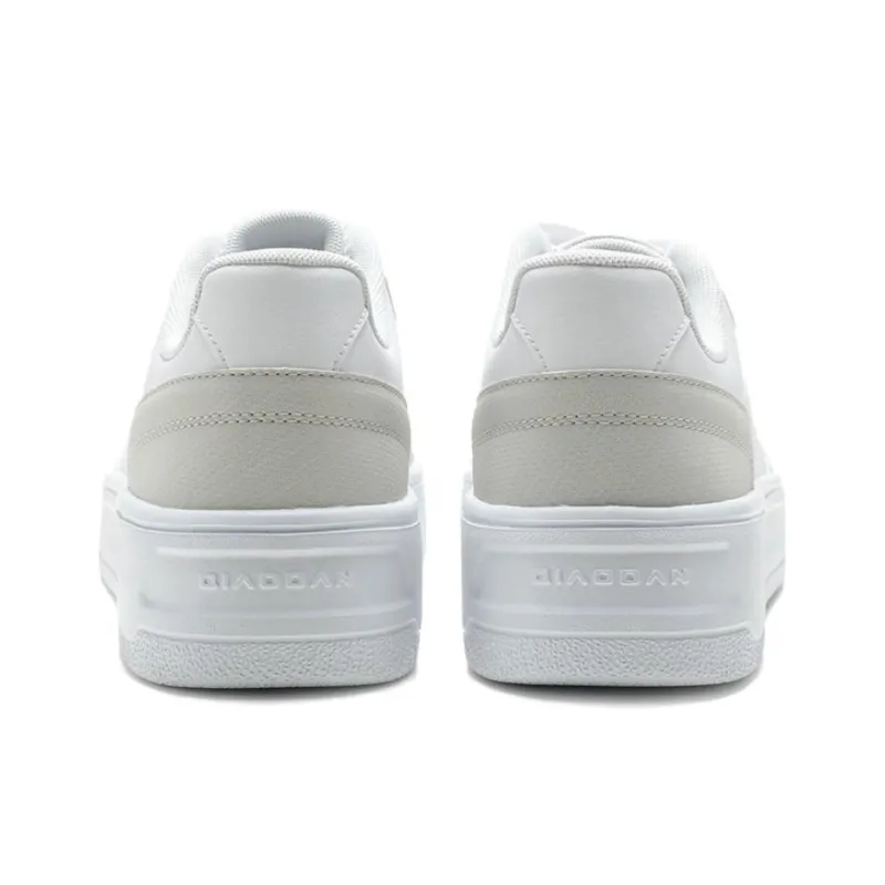 QIAODAN Slip Resistant Cushioning Lightweight Low Top Skateboard Shoes Men's Jordan White Crescent Gray-3