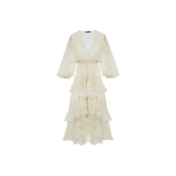 Maje Long-Sleeved Dresses Women's Light Yellow