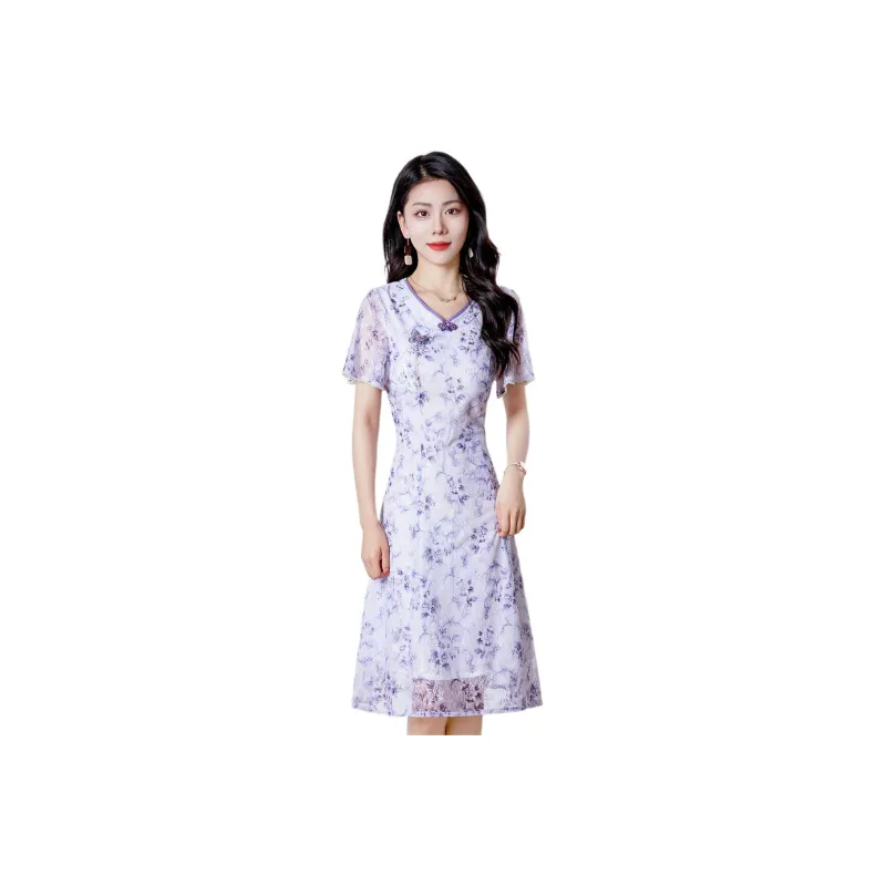 Mylan Short Sleeved Dresses Women's Purple-0