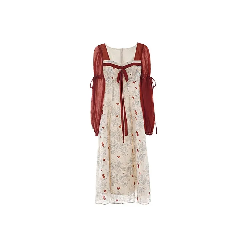JOSR Long Sleeved Dresses Women's Floral-0