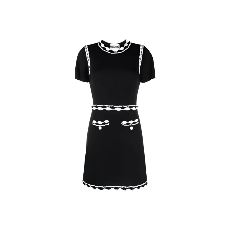 MOSCHINO Crochet Trim Crewneck Dress-0