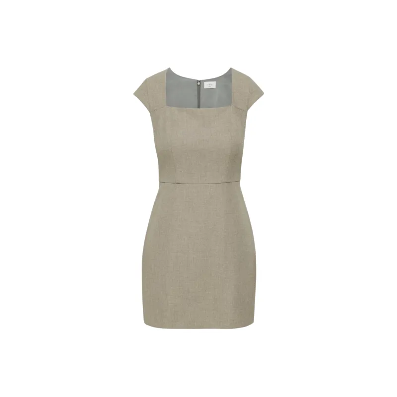ARITZIA FW24 Wilfred Celeste Dress Short-Sleeved Dresses Women's Heather Nomad Taupe/Nomad Gray Umber-0