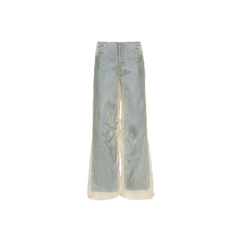 Christopher Esber Sheer-overlay Straight-leg Jeans-0