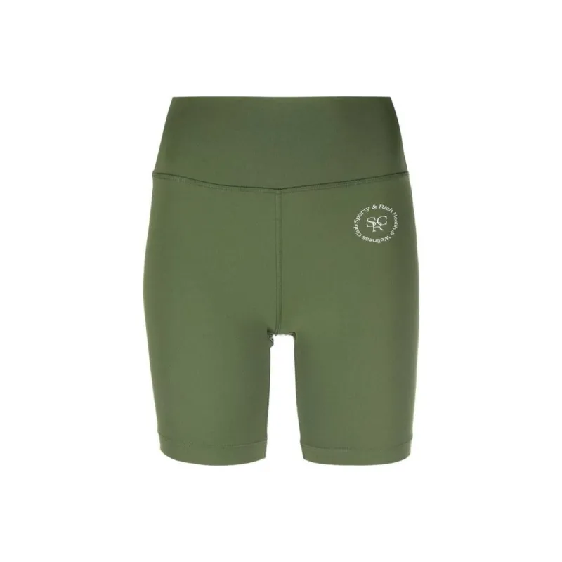 SPORTY & RICH Logo print Biker Shorts-0