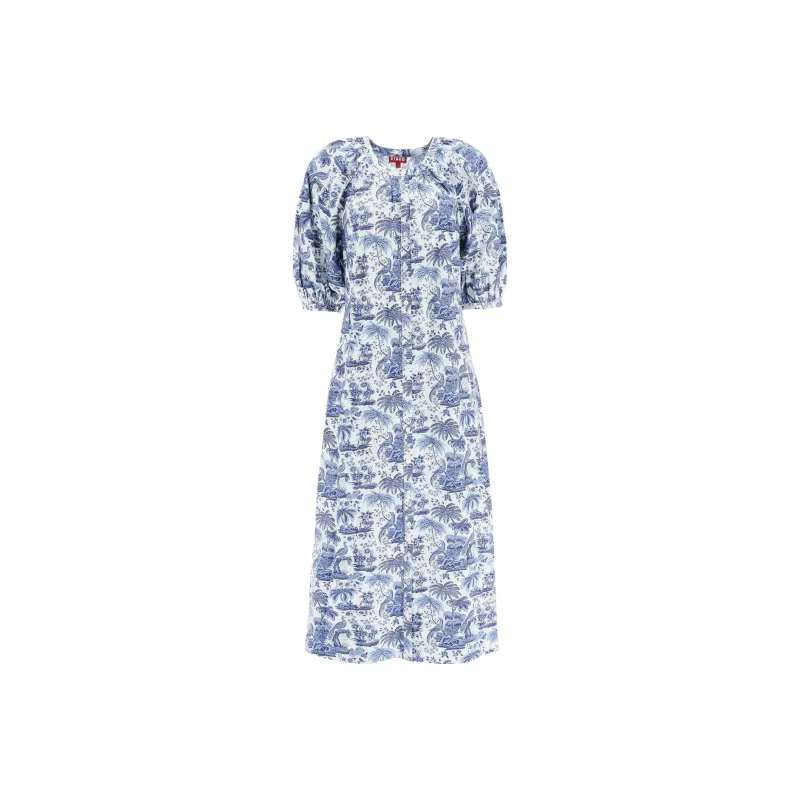 Staud Short-Sleeved Dresses Women's Blue-0
