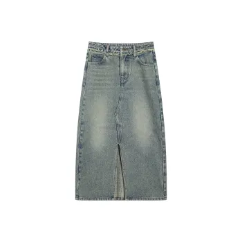 THE SEA LIFE Denim Long Skirt Women's Denim Blue