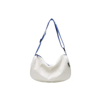 Single Warehouse Polyester Shoulder Bag Unisex White & Blue/White & Black/Black