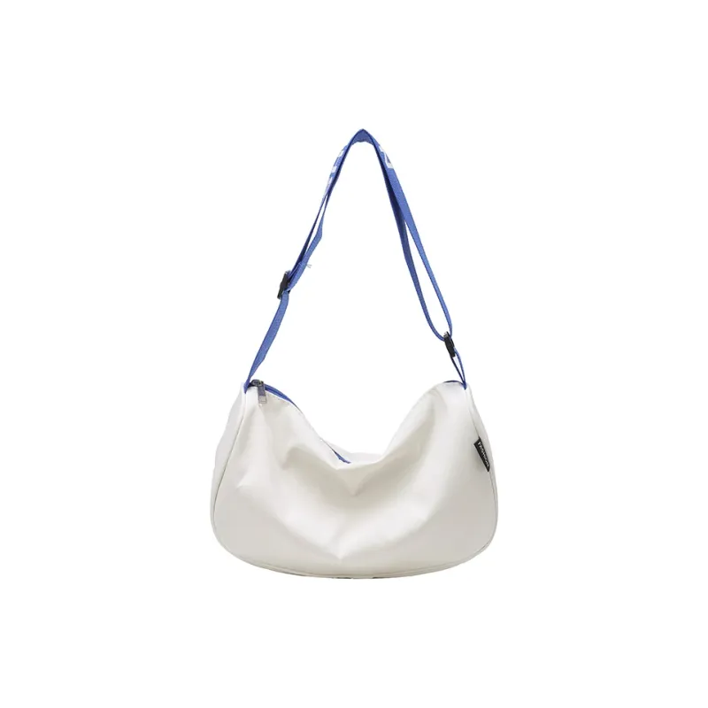 Single Warehouse Polyester Shoulder Bag Unisex White & Blue/White & Black/Black-0