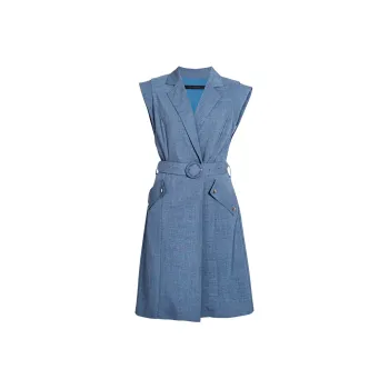 ROEYSHOUSE Short Sleeved Dresses Women's Denim Blue