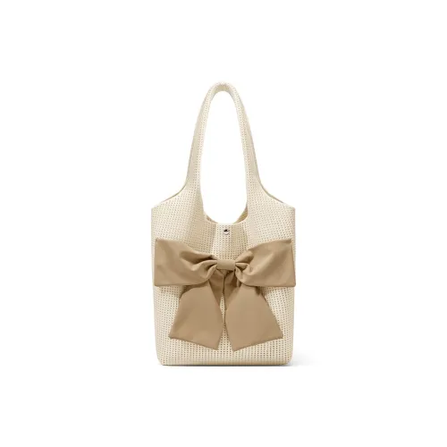 CinvaiKrose Fabric Tote Bag, Shopping Bag, Shoulder Bag Large Size Women's Ecru/Gray Blue