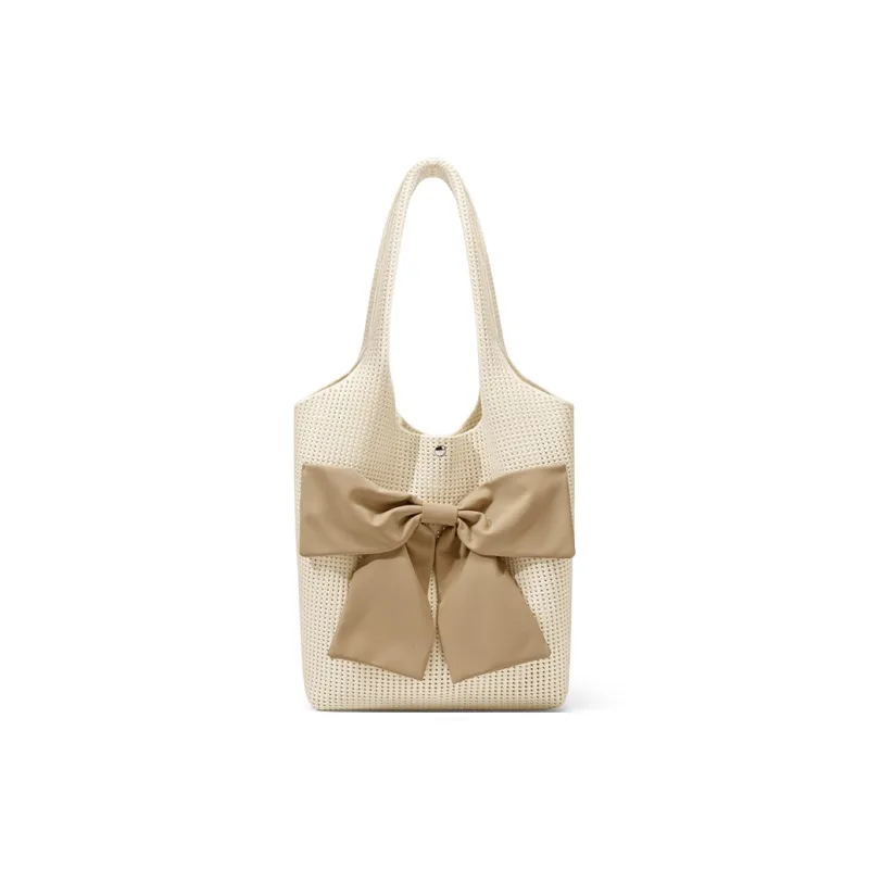 CinvaiKrose Fabric Tote Bag, Shopping Bag, Shoulder Bag Large Size Women's Ecru/Gray Blue-0