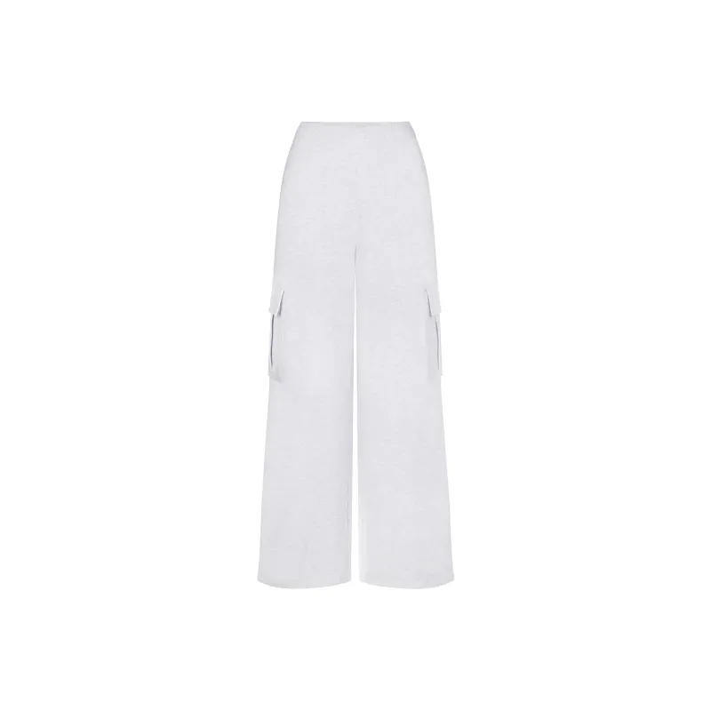 SKIMS COTTON FLEECE OVERSIZED CARGO PANT Cargo Pants Women's Light Heather Grey-0