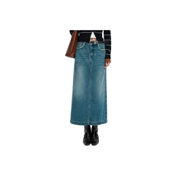 Self Who Denim Long Skirt Women's Sunny Mountain Blue