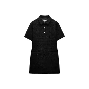 ZARA ZW Series Short Sleeved Dresses Women's Black