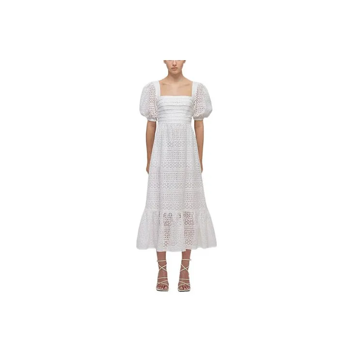 Self portrait Short Sleeved Dress Women's White-0