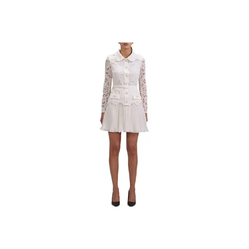 Self-portrait Long-Sleeved Dresses Women's White