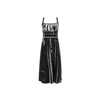 PRADA U Neck Sleeveless Sablé Dress