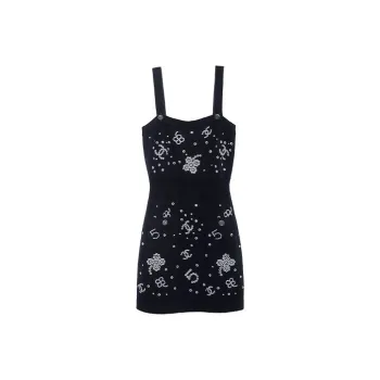 CHANEL Slip Dresses Women's Black
