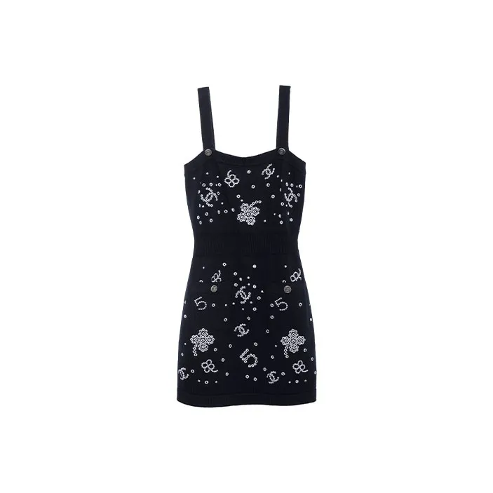 CHANEL Slip Dresses Women's Black-0