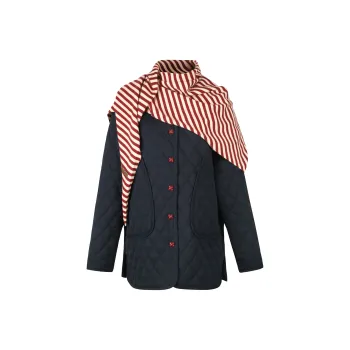 Valeria Obbaco Puffer Jacket Women's Navy Blue