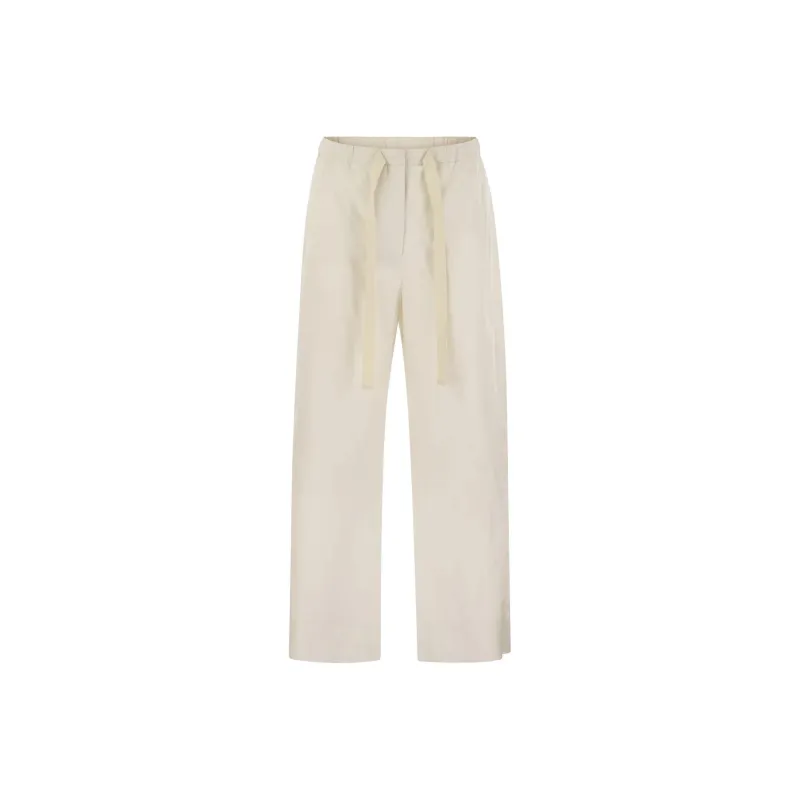 'S MAX MARA Argento Drawstring Wide Leg Trousers-0