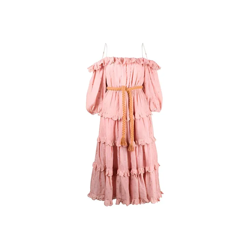 Zimmermann Short-Sleeved Dresses Women's Pink-0