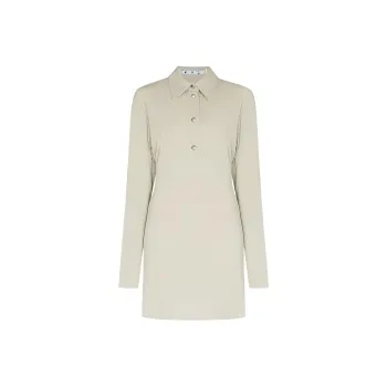 OFF WHITE FW21 Long Sleeved Dresses Women's Beige