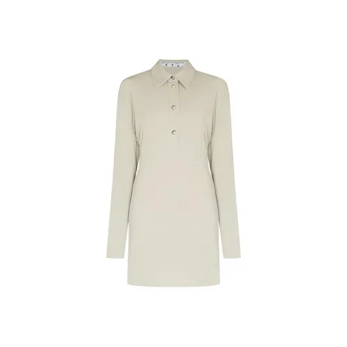 OFF WHITE FW21 Long Sleeved Dresses Women's Beige