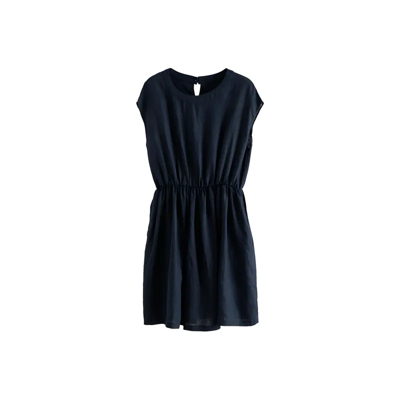 ZIMO Short Sleeved Dresses Women's Navy Blue-0