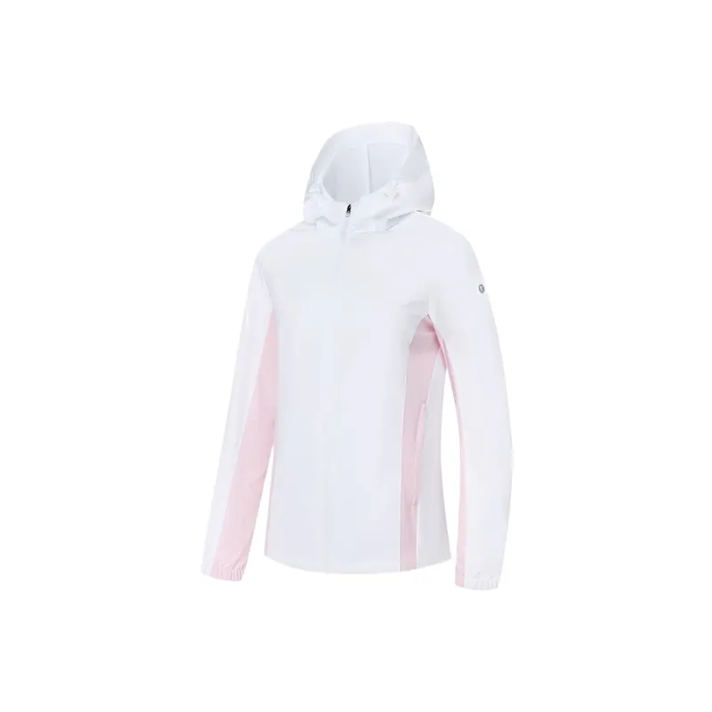 QIAODAN SS25 Trench Coat Women's Jordan White/Ice Condensation Pink-0