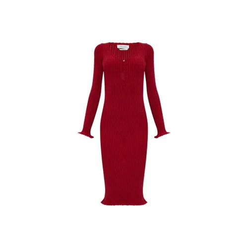 Blumarine Ribbed Knit Midi Dress