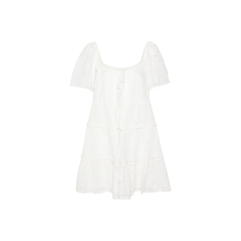 GANNI Broderie Anglaise Layer Dress-0