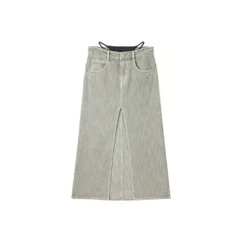 Miss Sixty Denim Long Skirts Women's Gray Green