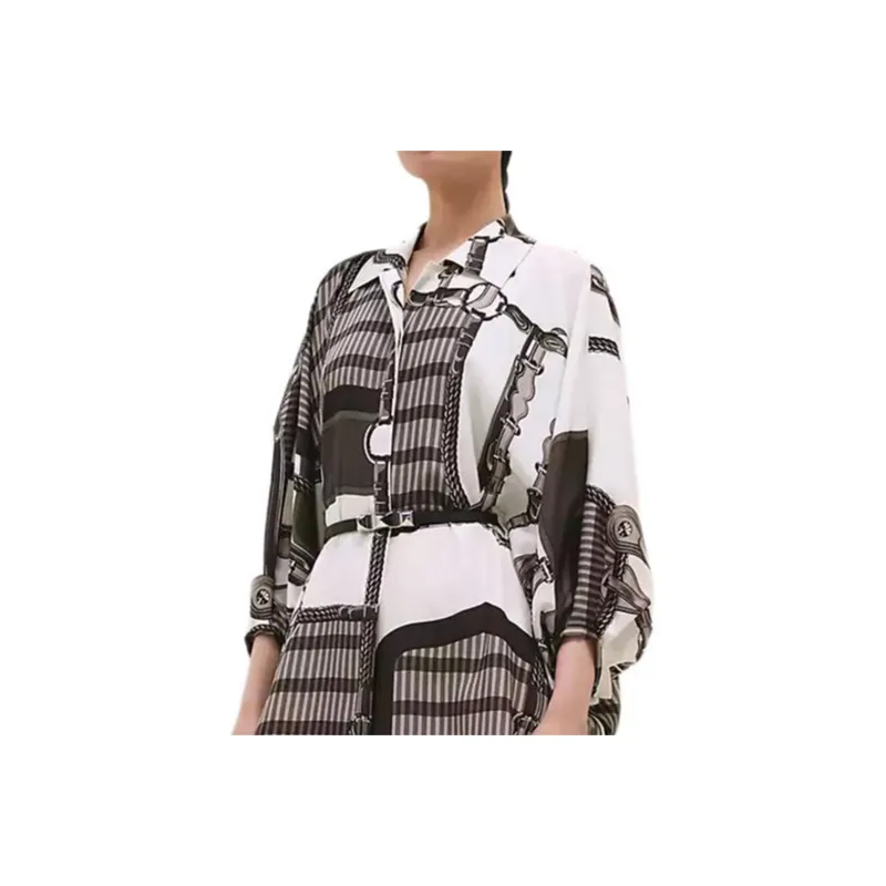 HERMES FW24 Short-Sleeved Dresses Women's Multicolor-3
