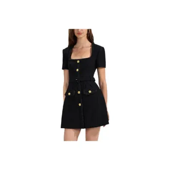Self portrait Short Sleeved Dress Women's Black
