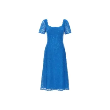 ERMANNO SCERVINO Floral Lace Square Neck Midi Dress