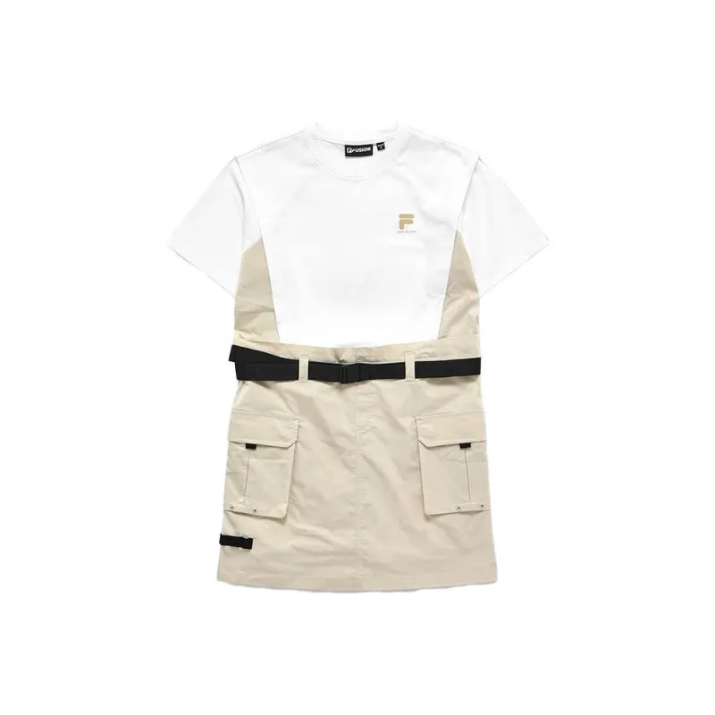 FILA FUSION Short Sleeved Dresses Women's White-0