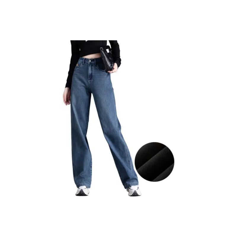You Cow Me Pants Jeans Women's Vintage Blue-3