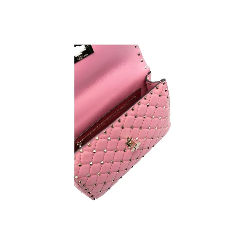 Valentino ROCKSTUD SPIKE Lambskin Shoulder Bag, Crossbody Bag, Handbag Women's Pink-2