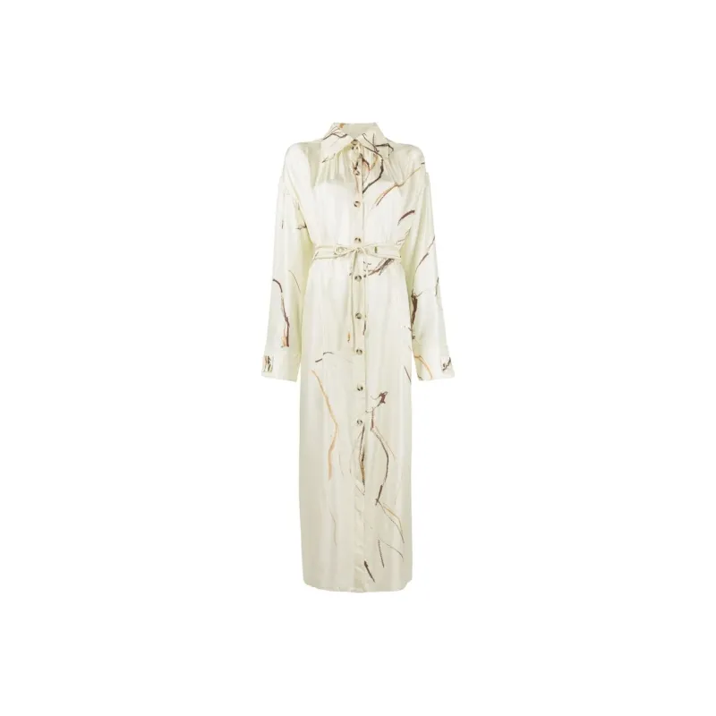 NANUSHKA Abstract print Silk Shirt Dress-0