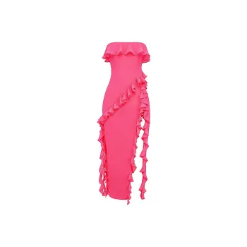 HOUSE OF CB SARINA Sleeveless Dress Women's FUCHSIA/Fuchsia