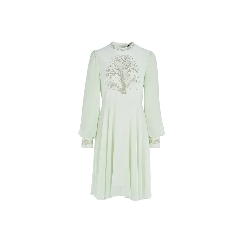 Marie Elie Long-Sleeved Dresses Women's Light Green-0