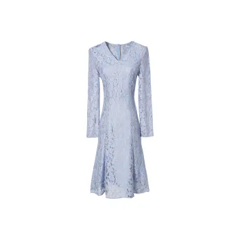 MISSSHINE Long Sleeved Dresses Women's Light Blue