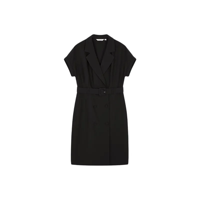 Mo Han Yi Mei Short Sleeved Dress Women's Black-0