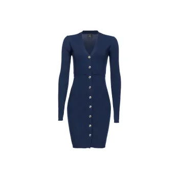 PINKO Long Sleeved V Neck Knitted Dress