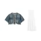 Clothing Set (Short-Sleeved Coat+White Dress)