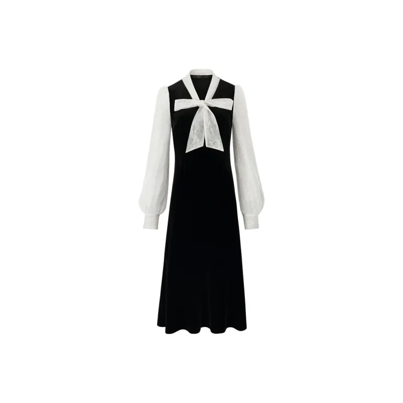 GOELIA Long Sleeved Dress Women's Black-0